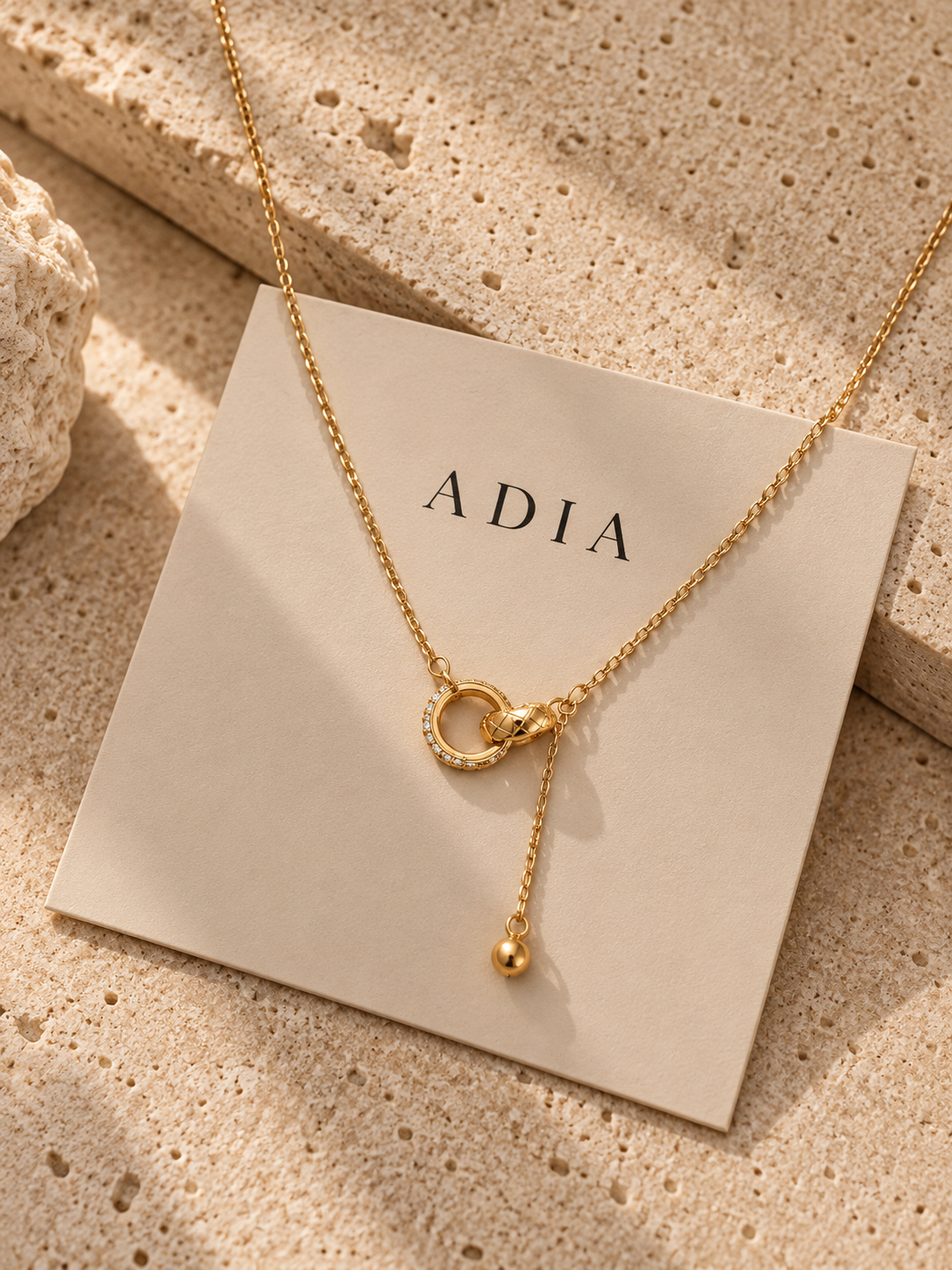 Rhombic Double Ring Necklace